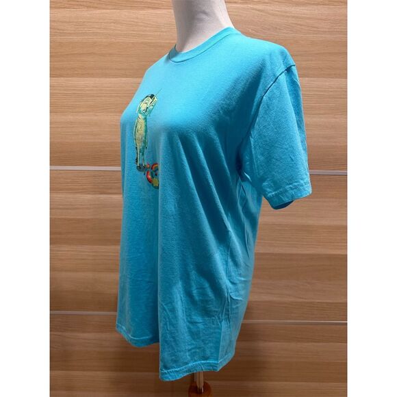 Vintage American Apparel Graphic T-Shirt Unisex M Blue artist rainbow art - Picture 5 of 9